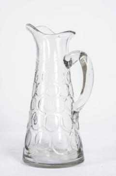 French 19th Century Hand Blown Glass Thumbprint Pitcher - 1311514