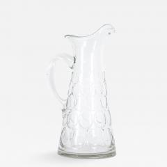 French 19th Century Hand Blown Glass Thumbprint Pitcher - 1311719