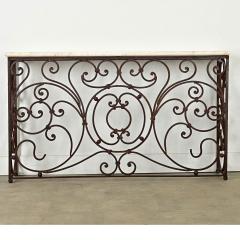 French 19th Century Iron Marble Balcony Rail Console - 3957842