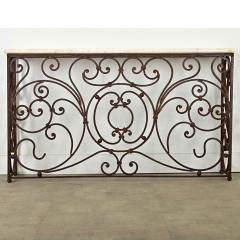 French 19th Century Iron Marble Balcony Rail Console - 3957844