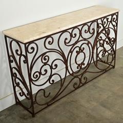 French 19th Century Iron Marble Balcony Rail Console - 3957845