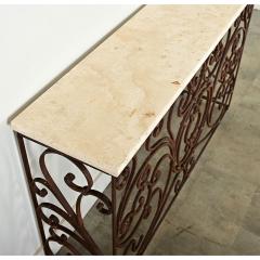 French 19th Century Iron Marble Balcony Rail Console - 3957847