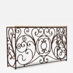 French 19th Century Iron Marble Balcony Rail Console - 3978910