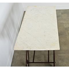 French 19th Century Iron Marble Butchers Table - 4147415