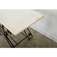French 19th Century Iron Marble Butchers Table - 4147427
