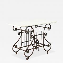 French 19th Century Iron Marble Butchers Table - 4160173