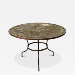 French 19th Century Iron Mosaic Garden Table - 3978913