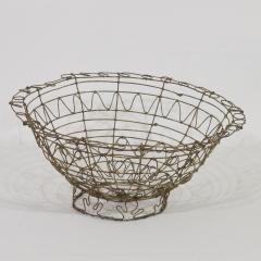 French 19th Century Iron Wirework Basket - 4108645