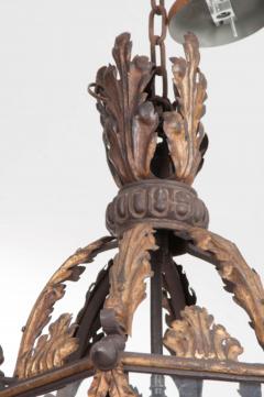 French 19th Century Iron and Gilt Brass Single Light Lantern - 1354966