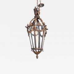 French 19th Century Iron and Gilt Brass Single Light Lantern - 1355966