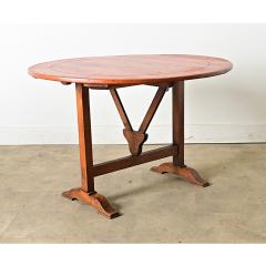 French 19th Century Leather Top Wine Tasting Table - 4482202
