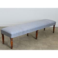 French 19th Century Long Bench in Fortuny Fabric - 4663617