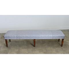 French 19th Century Long Bench in Fortuny Fabric - 4663622