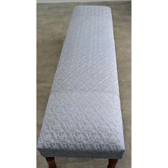 French 19th Century Long Bench in Fortuny Fabric - 4663625