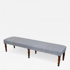 French 19th Century Long Bench in Fortuny Fabric - 4703604