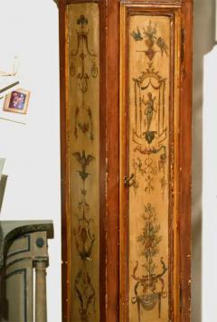 French 19th Century Longcase Painted Clock with Carved Crest and Classical D cor - 3415006