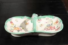 French 19th Century Longchamp Majolica Asparagus Server with Floral Decor - 3424314