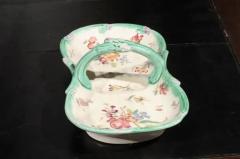 French 19th Century Longchamp Majolica Asparagus Server with Floral Decor - 3424317