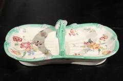 French 19th Century Longchamp Majolica Asparagus Server with Floral Decor - 3424320