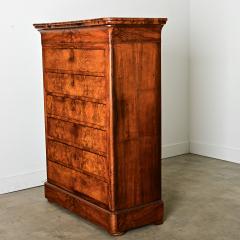 French 19th Century Louis Philippe Burl Walnut Tall Chest - 4415660