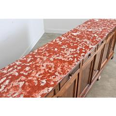 French 19th Century Louis Philippe Walnut Enfilade with Red Marble Top - 4690429
