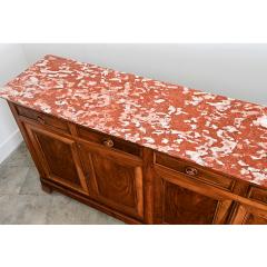 French 19th Century Louis Philippe Walnut Enfilade with Red Marble Top - 4690431