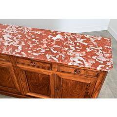 French 19th Century Louis Philippe Walnut Enfilade with Red Marble Top - 4690432