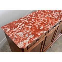 French 19th Century Louis Philippe Walnut Enfilade with Red Marble Top - 4690433