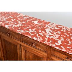 French 19th Century Louis Philippe Walnut Enfilade with Red Marble Top - 4690434