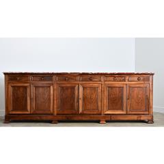 French 19th Century Louis Philippe Walnut Enfilade with Red Marble Top - 4690443