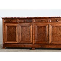 French 19th Century Louis Philippe Walnut Enfilade with Red Marble Top - 4690445