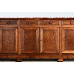 French 19th Century Louis Philippe Walnut Enfilade with Red Marble Top - 4690446