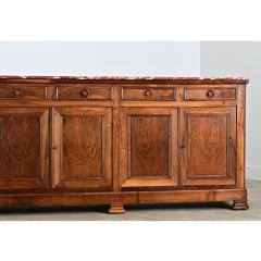 French 19th Century Louis Philippe Walnut Enfilade with Red Marble Top - 4690449