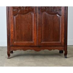 French 19th Century Louis XV Style Carved Oak Armoire - 4811930