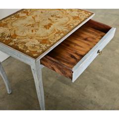 French 19th Century Louis XV Style Needlepoint Tea Table - 4157505