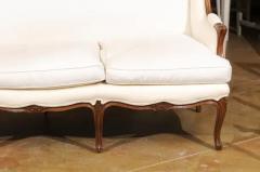 French 19th Century Louis XV Style Wooden Three Seat Canap Oreilles h88a - 3558531