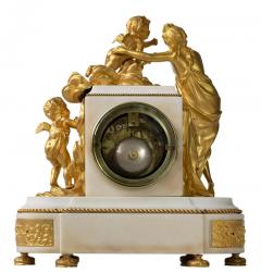 French 19th Century Louis XVI Gilded Bronze and Marble Mantel Clock - 3022288