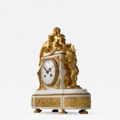 French 19th Century Louis XVI Gilded Bronze and Marble Mantel Clock - 3025016