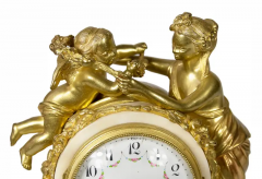 French 19th Century Louis XVI Gilded Bronze and Marble Mantel Clock - 3052015