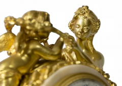 French 19th Century Louis XVI Gilded Bronze and Marble Mantel Clock - 3052063
