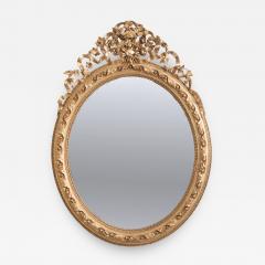 French 19th Century Louis XVI Oval Giltwood Mirror - 1461764