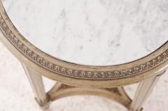 French 19th Century Louis XVI Painted Oval Table with Marble Top - 1703844