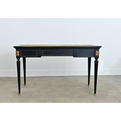 French 19th Century Louis XVI Style Ebonized Desk with Leather Top - 4550061