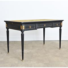 French 19th Century Louis XVI Style Ebonized Desk with Leather Top - 4550067