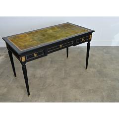 French 19th Century Louis XVI Style Ebonized Desk with Leather Top - 4550068