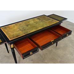 French 19th Century Louis XVI Style Ebonized Desk with Leather Top - 4550069