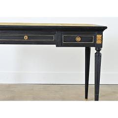 French 19th Century Louis XVI Style Ebonized Desk with Leather Top - 4550094