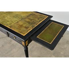 French 19th Century Louis XVI Style Ebonized Desk with Leather Top - 4550096