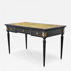French 19th Century Louis XVI Style Ebonized Desk with Leather Top - 4581740