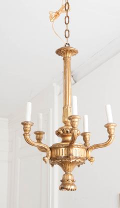 French 19th Century Louis XVI Style Giltwood Five Light Chandelier - 1150500